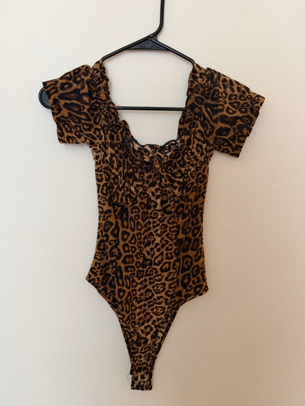 Forever 21 Leopard Print One-Piece Bodysuit - Brown and Black